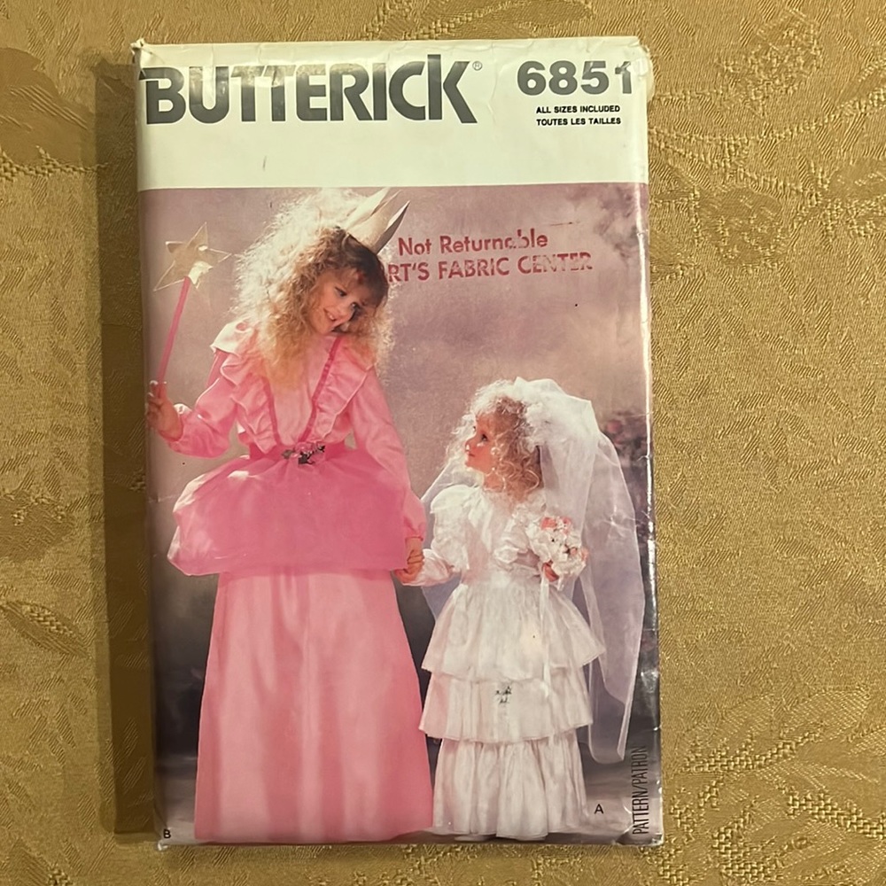 Butterick sewing costume patterns 6851 princess bride fairy god mother